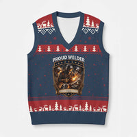 Proud Welder Whatever It Takes V-Neck Knit Sweater Vest Vintage Mechanic Workwear