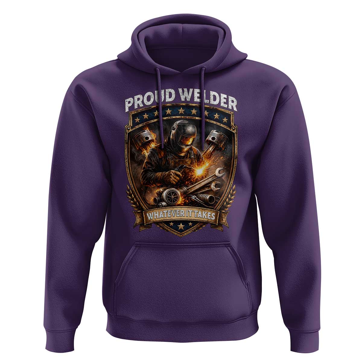 Proud Welder Whatever It Takes Hoodie Vintage Mechanic Workwear