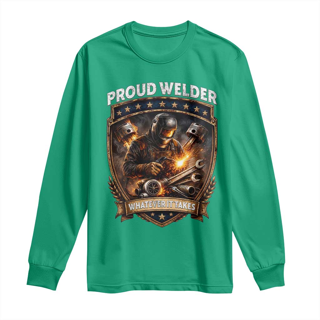 Proud Welder Whatever It Takes Long Sleeve Shirt Vintage Mechanic Workwear
