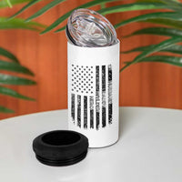Husband Daddy Welder Hero 4 in 1 Can Cooler Tumbler Patriotic Welding American Flag Graphic