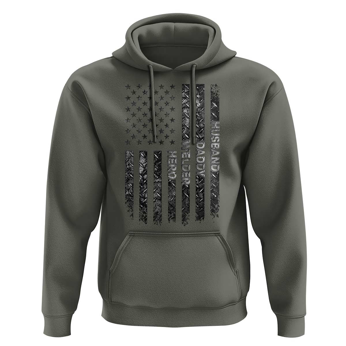 Husband Daddy Welder Hero Hoodie Patriotic Welding American Flag Graphic