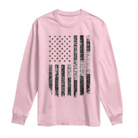 Husband Daddy Welder Hero Long Sleeve Shirt Patriotic Welding American Flag Graphic