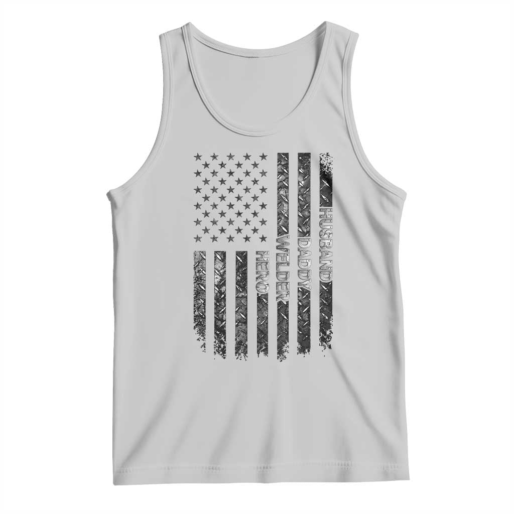 Husband Daddy Welder Hero Tank Top Patriotic Welding American Flag Graphic