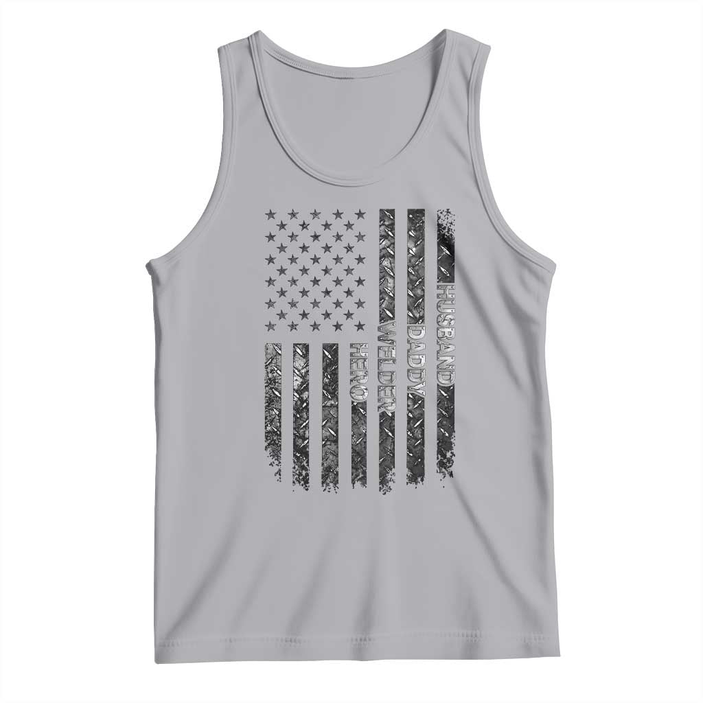 Husband Daddy Welder Hero Tank Top Patriotic Welding American Flag Graphic