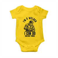 Funny Bigfoot Welder Baby Onesie I Can Do Amazing Things