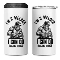 Funny Bigfoot Welder 4 in 1 Can Cooler Tumbler I Can Do Amazing Things