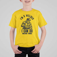Funny Bigfoot Welder T Shirt For Kid I Can Do Amazing Things
