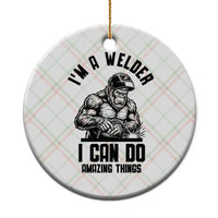Funny Bigfoot Welder Ceramic Ornament I Can Do Amazing Things