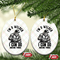 Funny Bigfoot Welder Ceramic Ornament I Can Do Amazing Things
