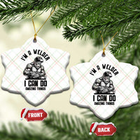 Funny Bigfoot Welder Ceramic Ornament I Can Do Amazing Things