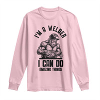 Funny Bigfoot Welder Long Sleeve Shirt I Can Do Amazing Things