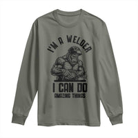Funny Bigfoot Welder Long Sleeve Shirt I Can Do Amazing Things