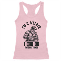 Funny Bigfoot Welder Racerback Tank Top I Can Do Amazing Things