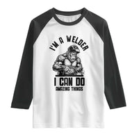 Funny Bigfoot Welder Raglan Shirt I Can Do Amazing Things