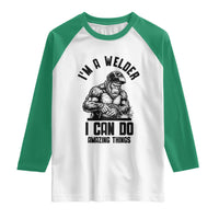 Funny Bigfoot Welder Raglan Shirt I Can Do Amazing Things