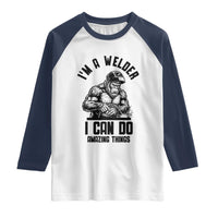 Funny Bigfoot Welder Raglan Shirt I Can Do Amazing Things