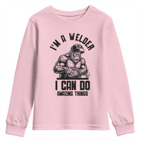 Funny Bigfoot Welder Youth Sweatshirt I Can Do Amazing Things