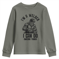 Funny Bigfoot Welder Youth Sweatshirt I Can Do Amazing Things