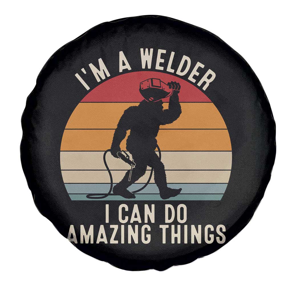 Funny Bigfoot Welding Gift Spare Tire Cover I Can Do Amazing Things With A Welder