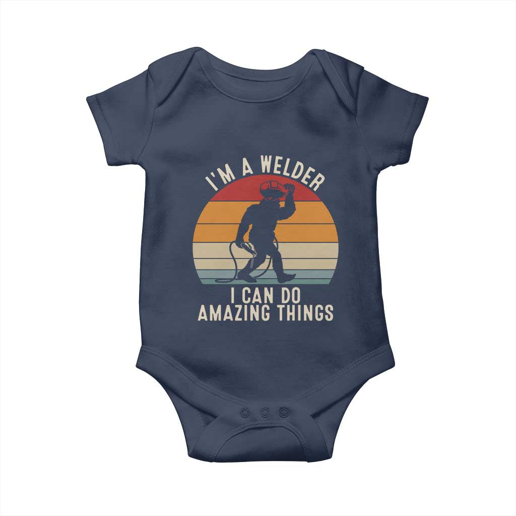 Funny Bigfoot Welding Gift Baby Onesie I Can Do Amazing Things With A Welder
