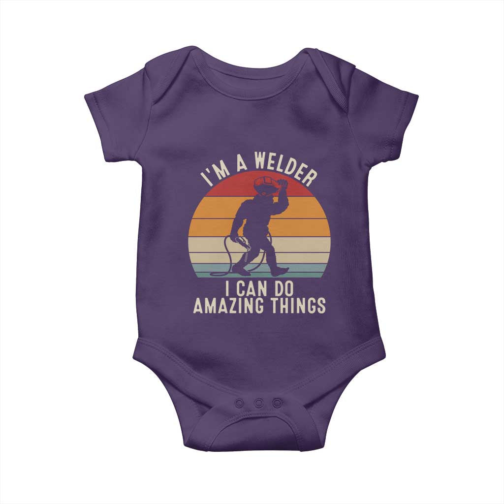 Funny Bigfoot Welding Gift Baby Onesie I Can Do Amazing Things With A Welder