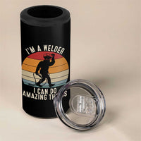 Funny Bigfoot Welding Gift 4 in 1 Can Cooler Tumbler I Can Do Amazing Things With A Welder