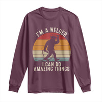 Funny Bigfoot Welding Gift Long Sleeve Shirt I Can Do Amazing Things With A Welder