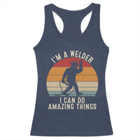 Funny Bigfoot Welding Gift Racerback Tank Top I Can Do Amazing Things With A Welder