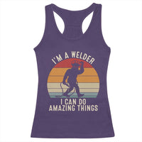 Funny Bigfoot Welding Gift Racerback Tank Top I Can Do Amazing Things With A Welder