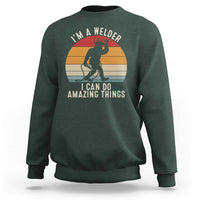 Funny Bigfoot Welding Gift Sweatshirt I Can Do Amazing Things With A Welder