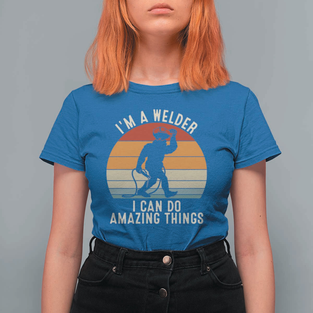Funny Bigfoot Welding Gift T Shirt For Women I Can Do Amazing Things With A Welder