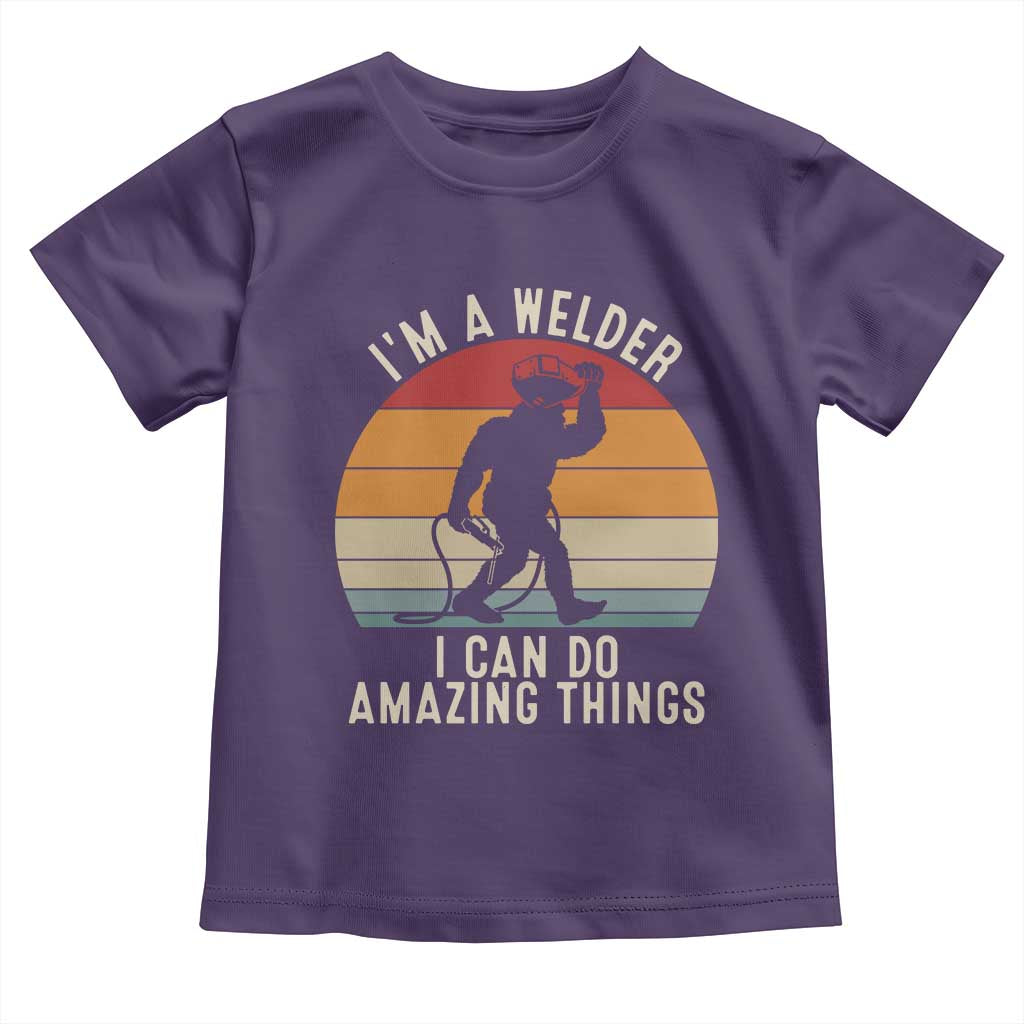 Funny Bigfoot Welding Gift Toddler T Shirt I Can Do Amazing Things With A Welder