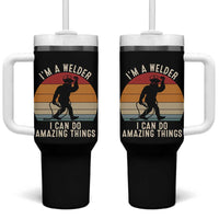 Funny Bigfoot Welding Gift Tumbler With Handle I Can Do Amazing Things With A Welder