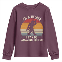Funny Bigfoot Welding Gift Youth Sweatshirt I Can Do Amazing Things With A Welder