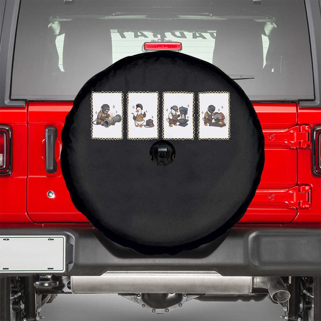 Silly Goose Pipeline Worker Spare Tire Cover Funny Welding Graphic Gift