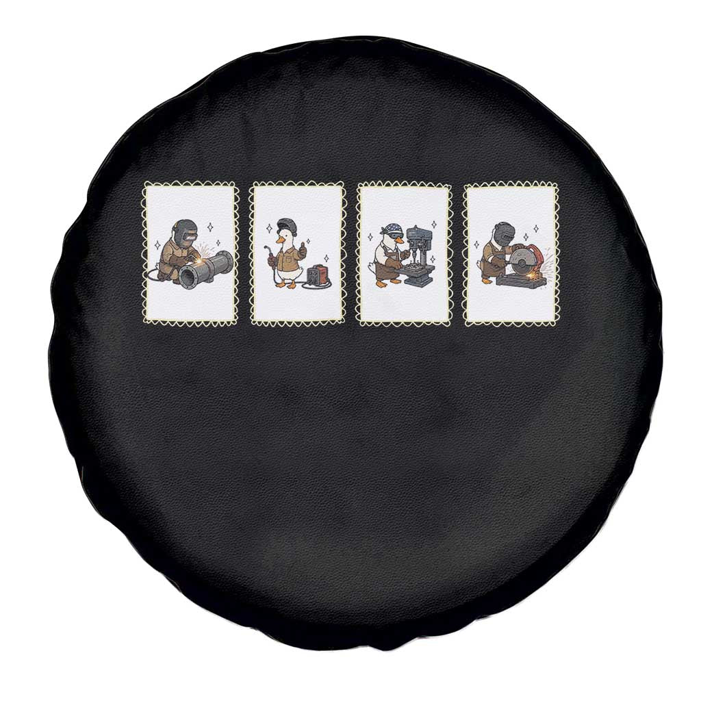 Silly Goose Pipeline Worker Spare Tire Cover Funny Welding Graphic Gift