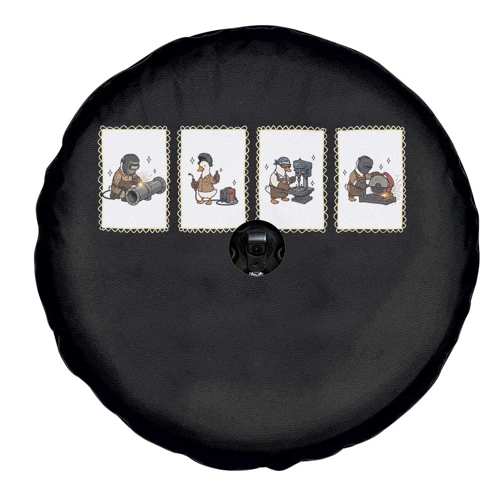 Silly Goose Pipeline Worker Spare Tire Cover Funny Welding Graphic Gift