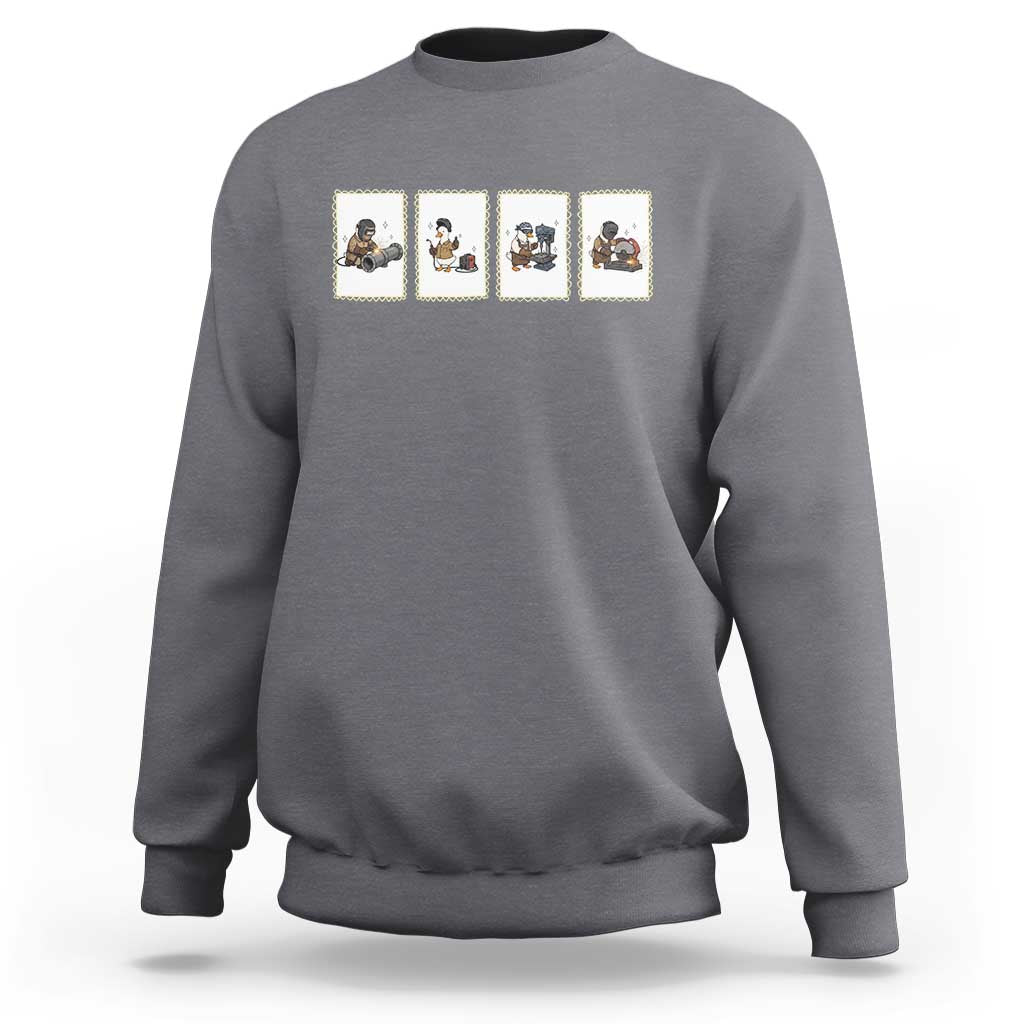 Silly Goose Pipeline Worker Sweatshirt Funny Welding Graphic Gift