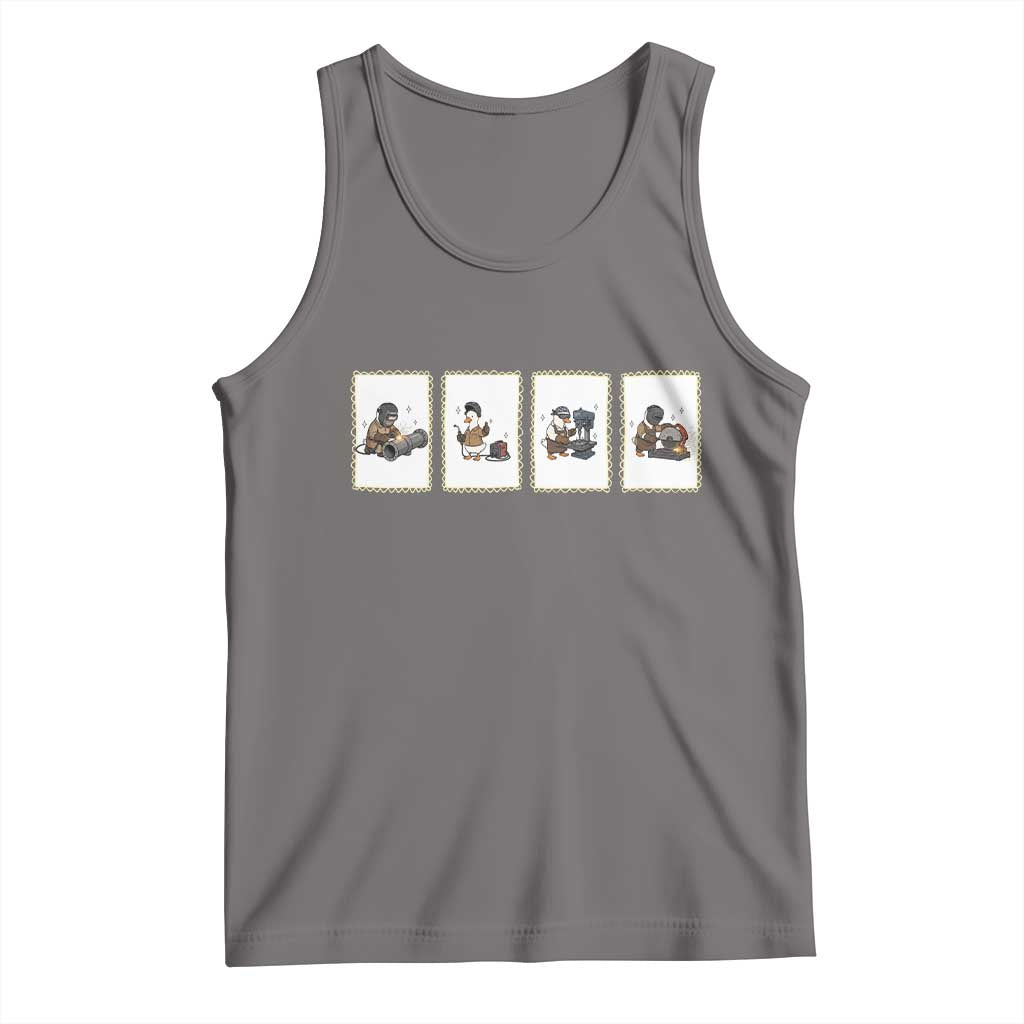 Silly Goose Pipeline Worker Tank Top Funny Welding Graphic Gift
