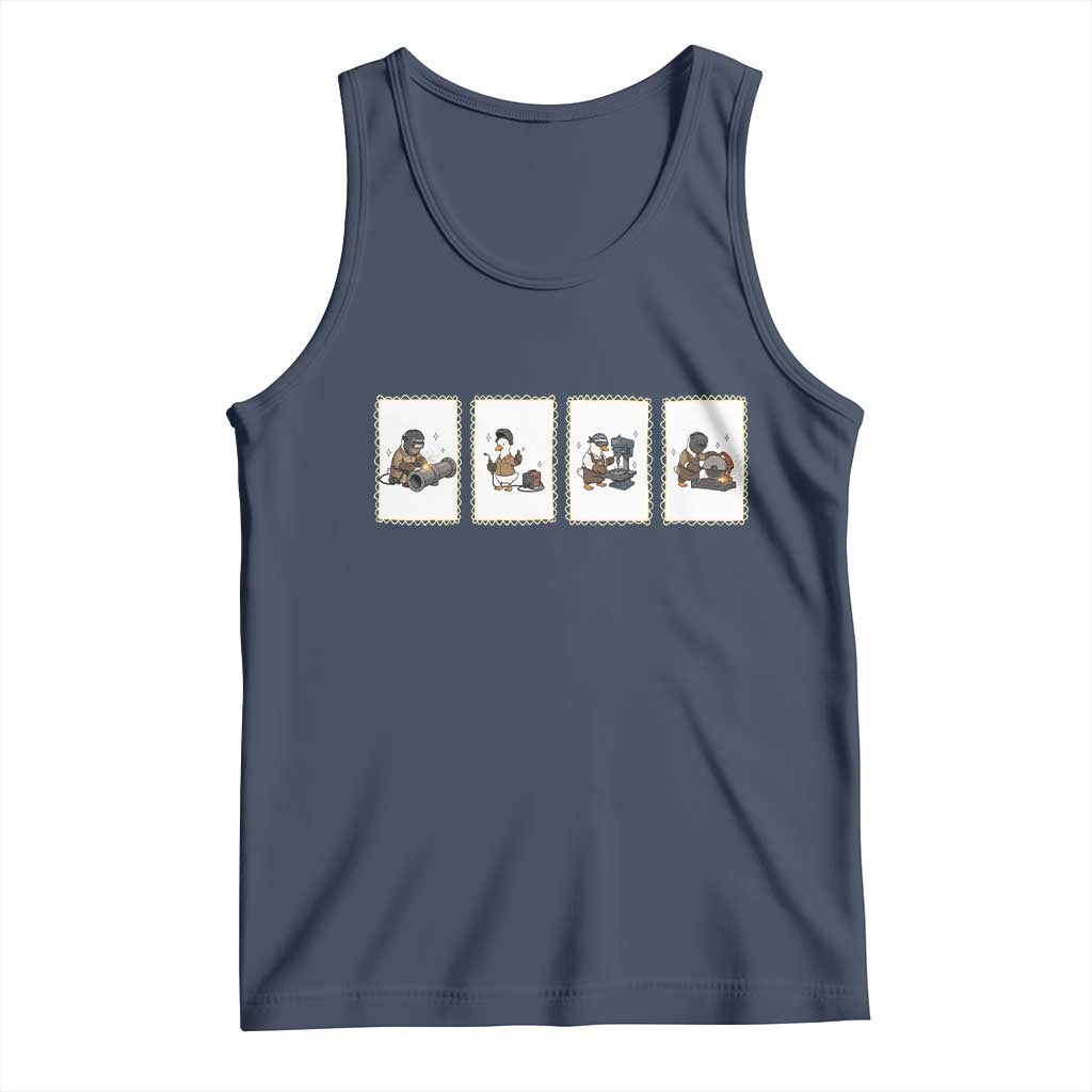 Silly Goose Pipeline Worker Tank Top Funny Welding Graphic Gift