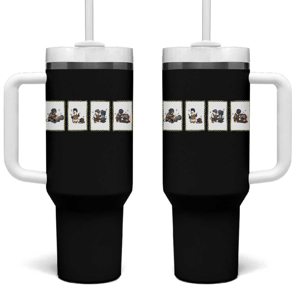 Silly Goose Pipeline Worker Tumbler With Handle Funny Welding Graphic Gift
