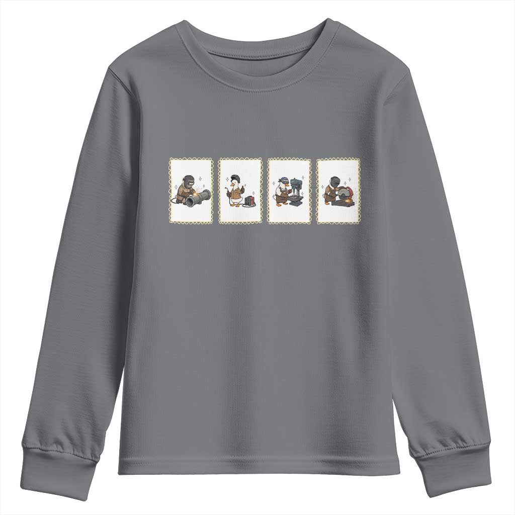 Silly Goose Pipeline Worker Youth Sweatshirt Funny Welding Graphic Gift