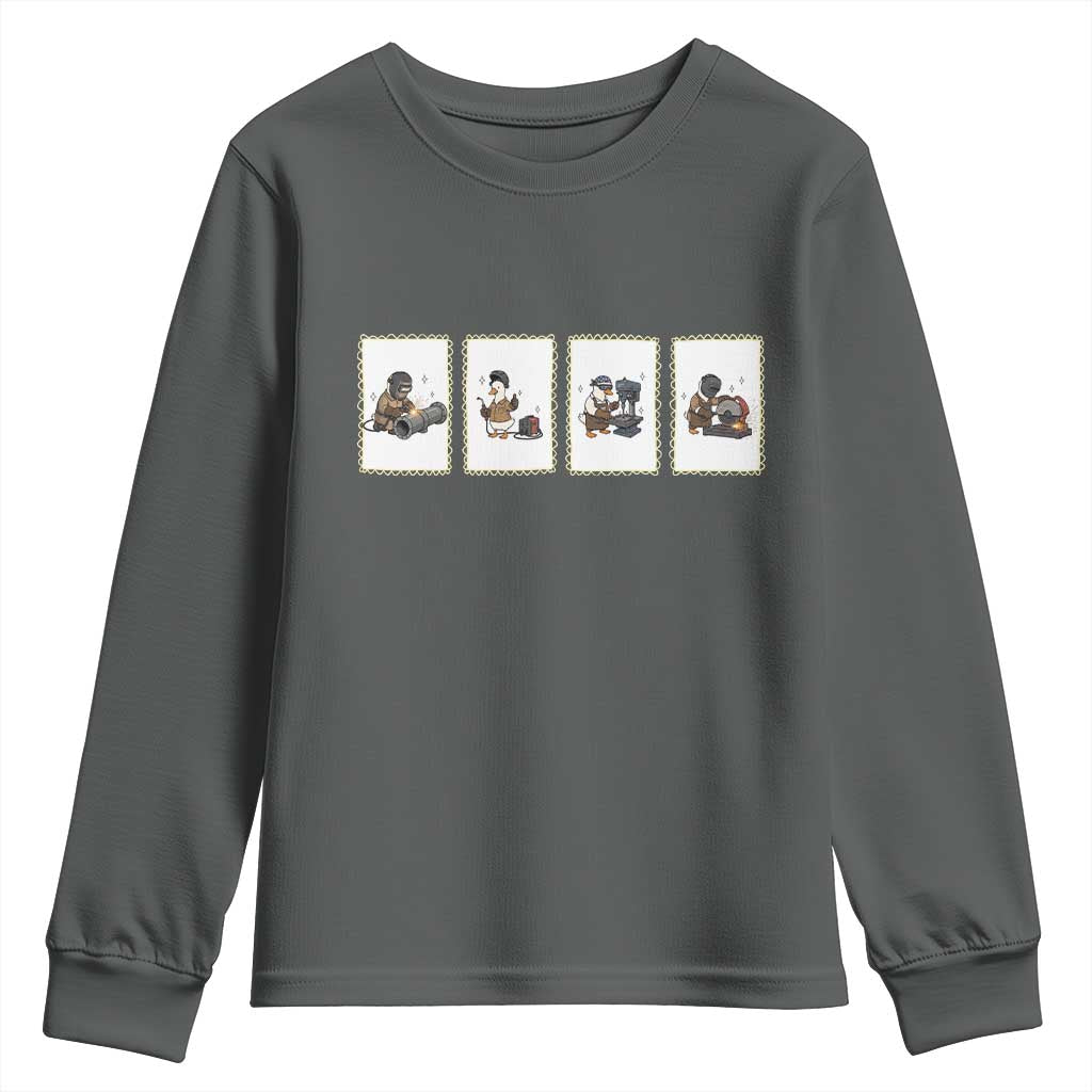 Silly Goose Pipeline Worker Youth Sweatshirt Funny Welding Graphic Gift
