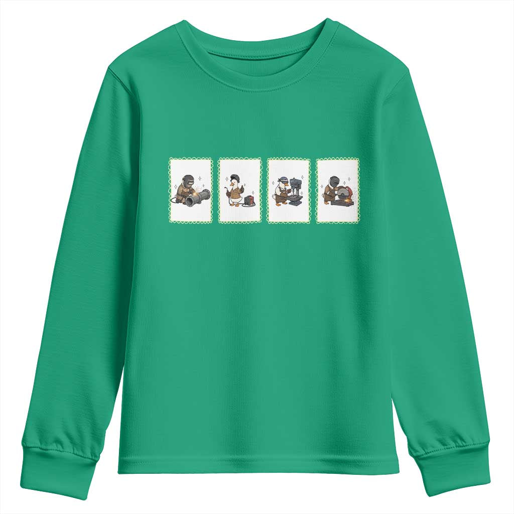 Silly Goose Pipeline Worker Youth Sweatshirt Funny Welding Graphic Gift
