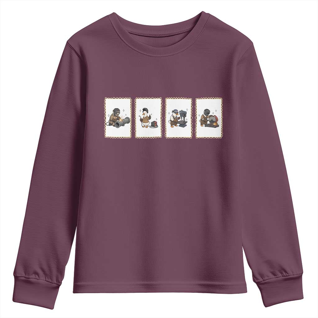 Silly Goose Pipeline Worker Youth Sweatshirt Funny Welding Graphic Gift