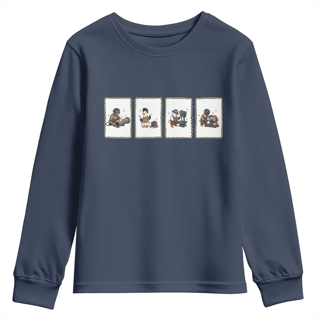 Silly Goose Pipeline Worker Youth Sweatshirt Funny Welding Graphic Gift