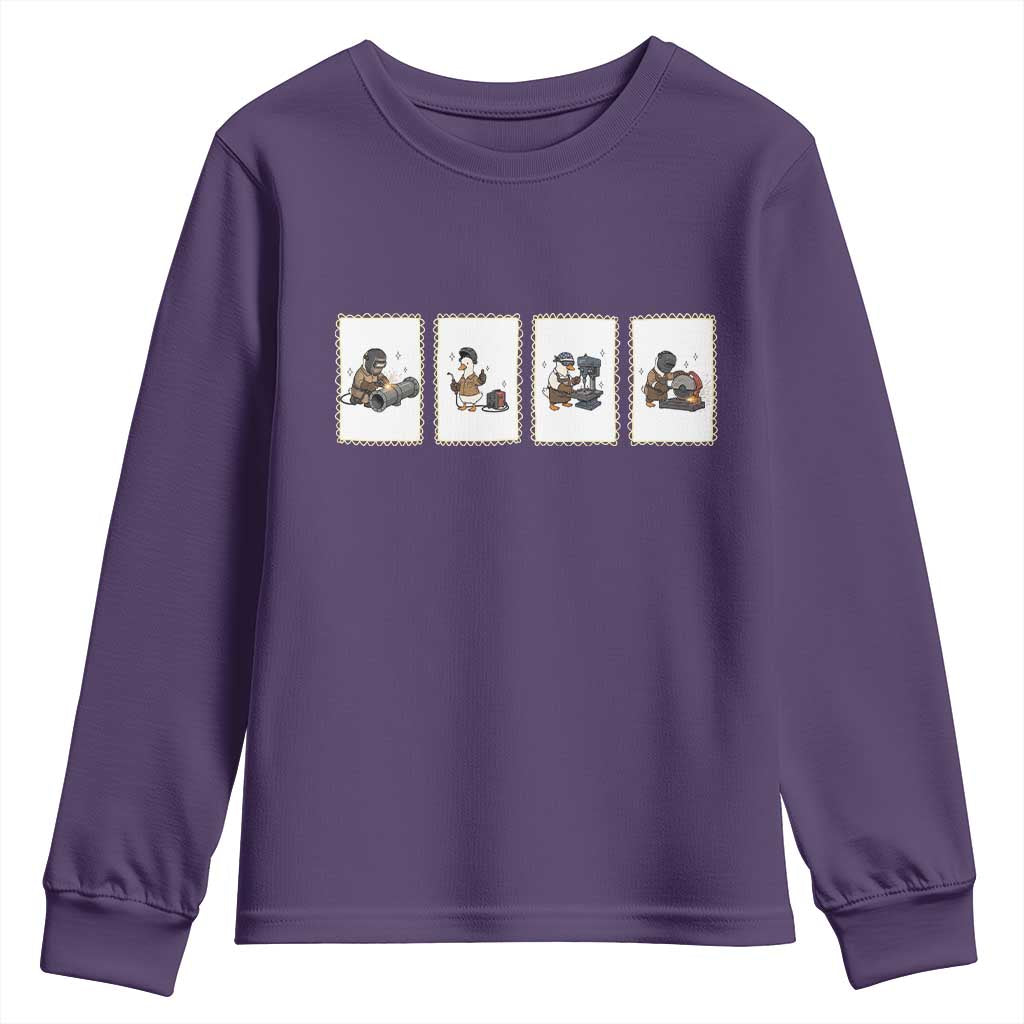 Silly Goose Pipeline Worker Youth Sweatshirt Funny Welding Graphic Gift