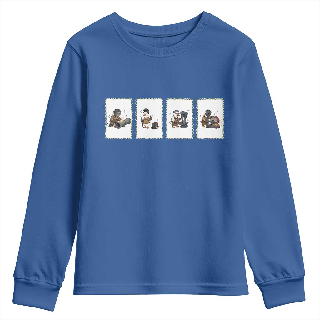 Silly Goose Pipeline Worker Youth Sweatshirt Funny Welding Graphic Gift