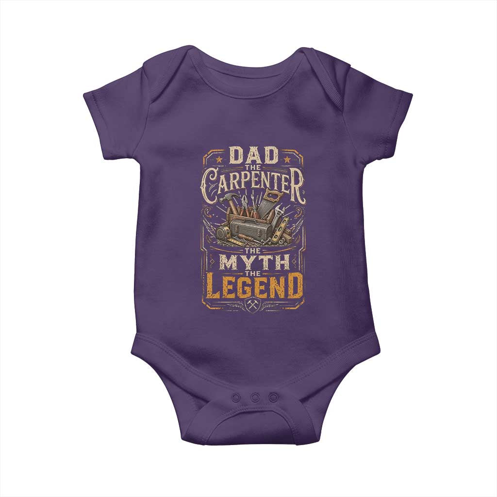 Dad The Carpenter The Myth The Legend Baby Onesie Funny Woodworker Carpenter Graphic