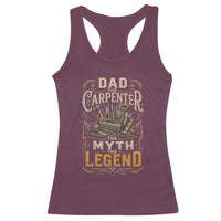 Dad The Carpenter The Myth The Legend Racerback Tank Top Funny Woodworker Carpenter Graphic